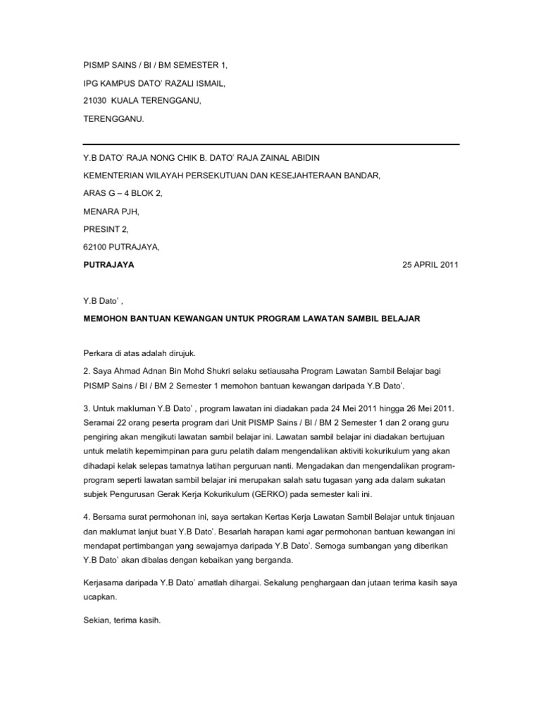 Surat Permohonan Kuliah Sambil Kerja Dengan