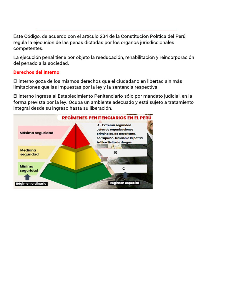 Código de Ejecución Penal en Perú | PDF