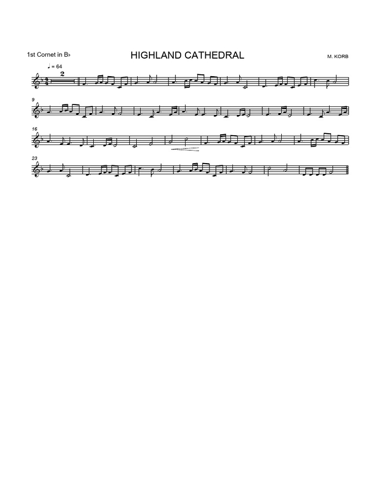 Full - Highland Cathedral 1st Cornet in BB | PDF
