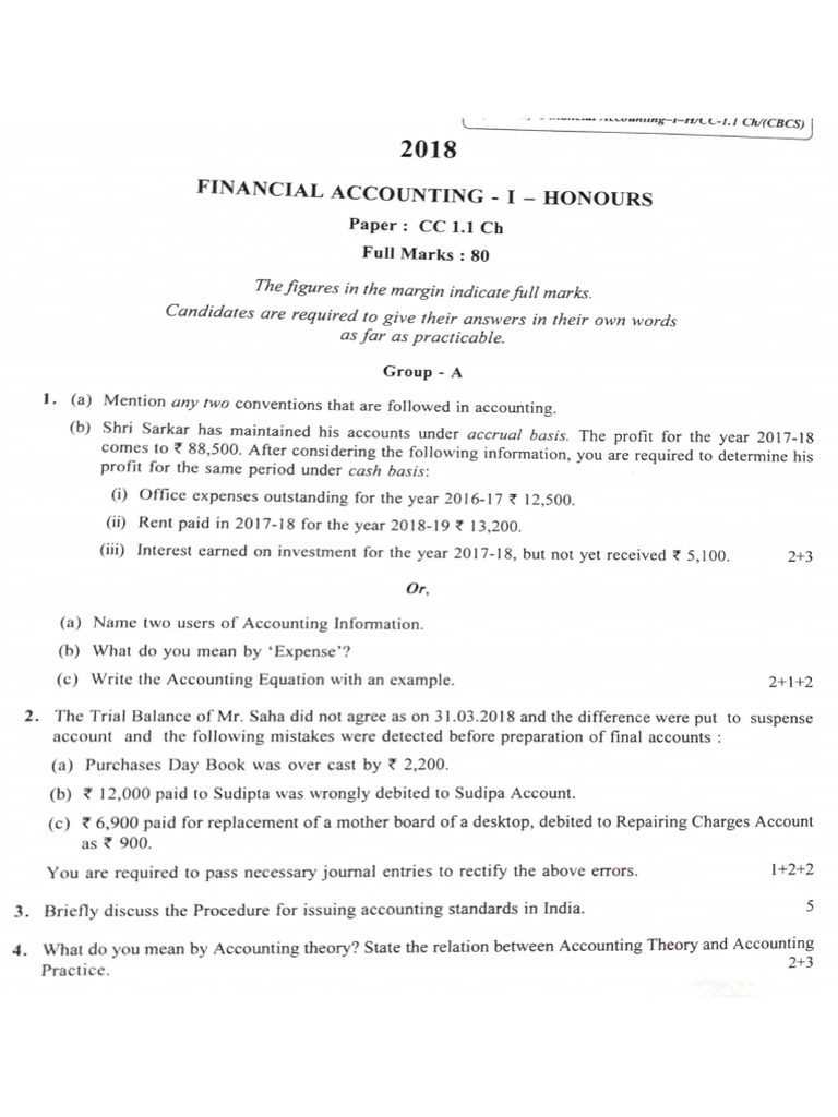 Financial accounting 1 honours 2018 1 pdf