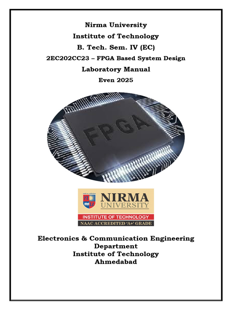 FPGA System Design Lab Manual 2025 | PDF | Field Programmable Gate ...