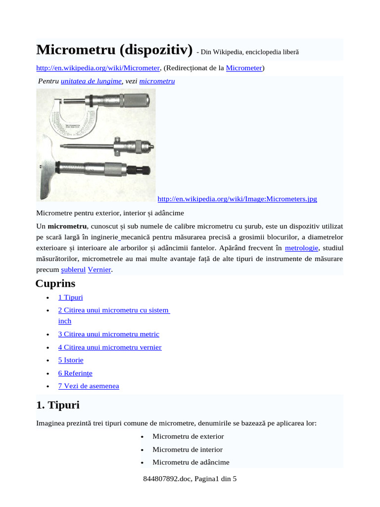 Micrometer | PDF