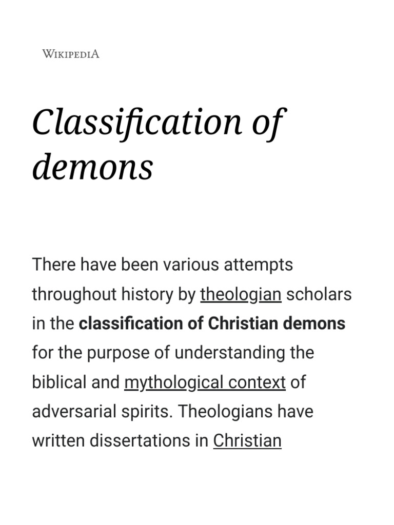 Classification of demons wikipedia pdf demons occult