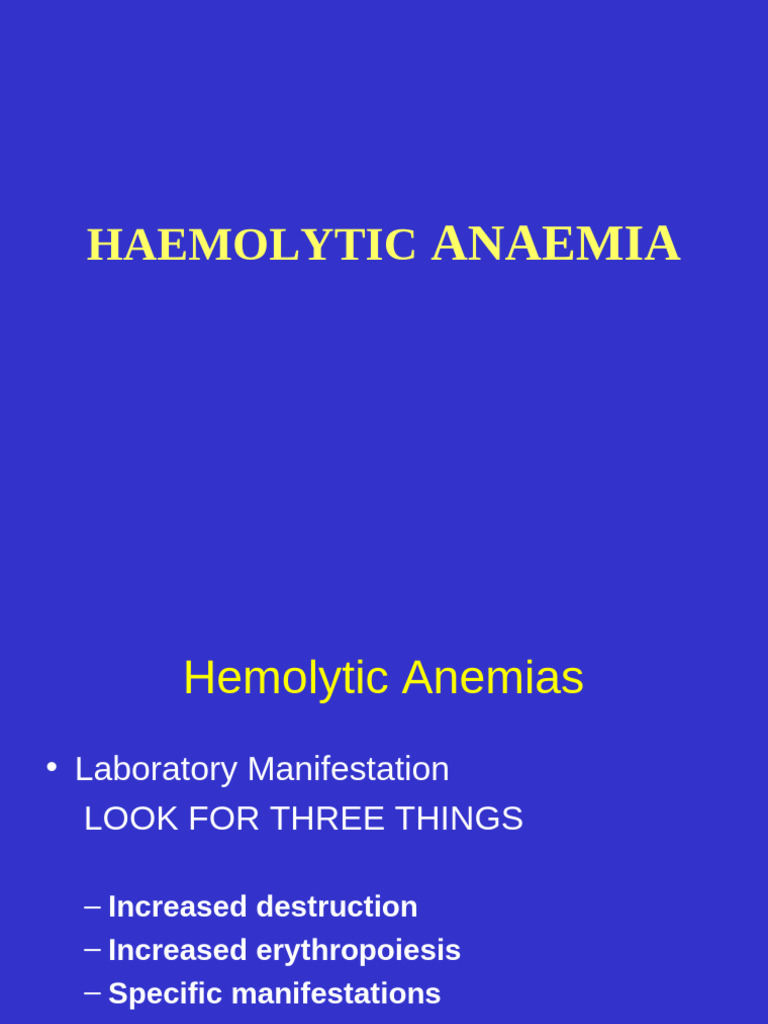 Understanding Hemolytic Anemia Types | PDF | Anemia | Body Fluids