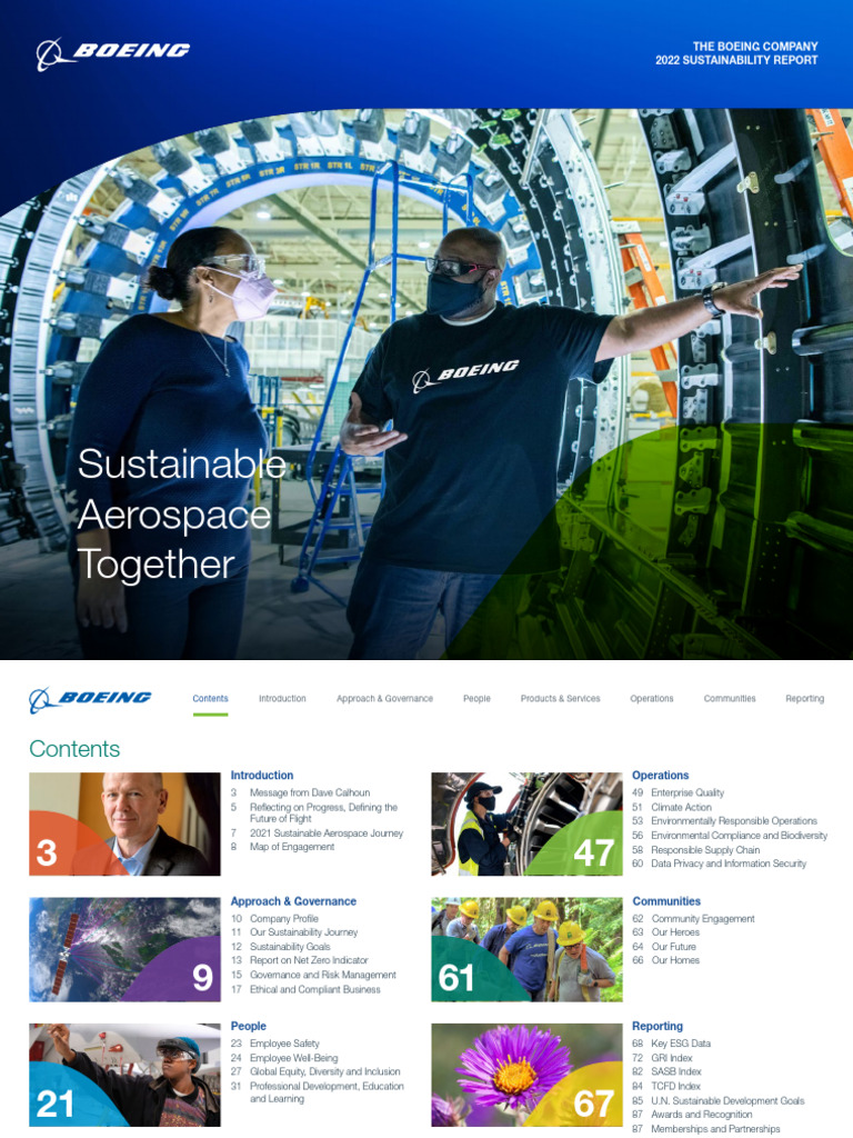 Boeing 2022 Sustainability Report | PDF | Sustainability | Boeing