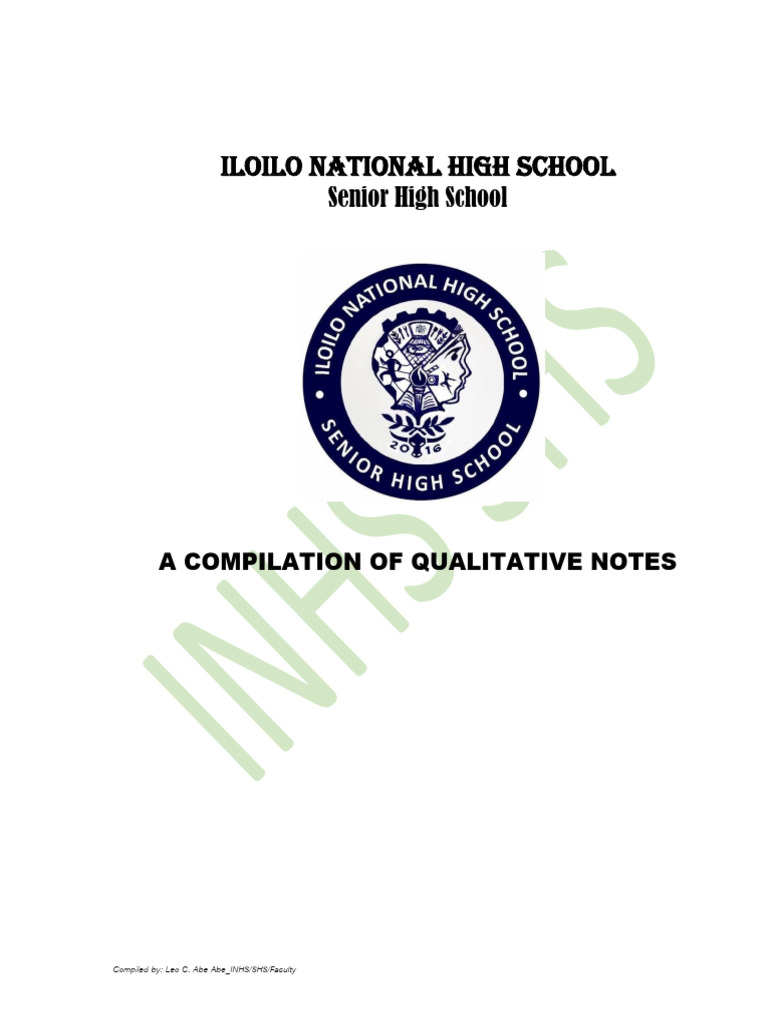 Quali Notes From Sir Leo | PDF | Qualitative Research | Methodology