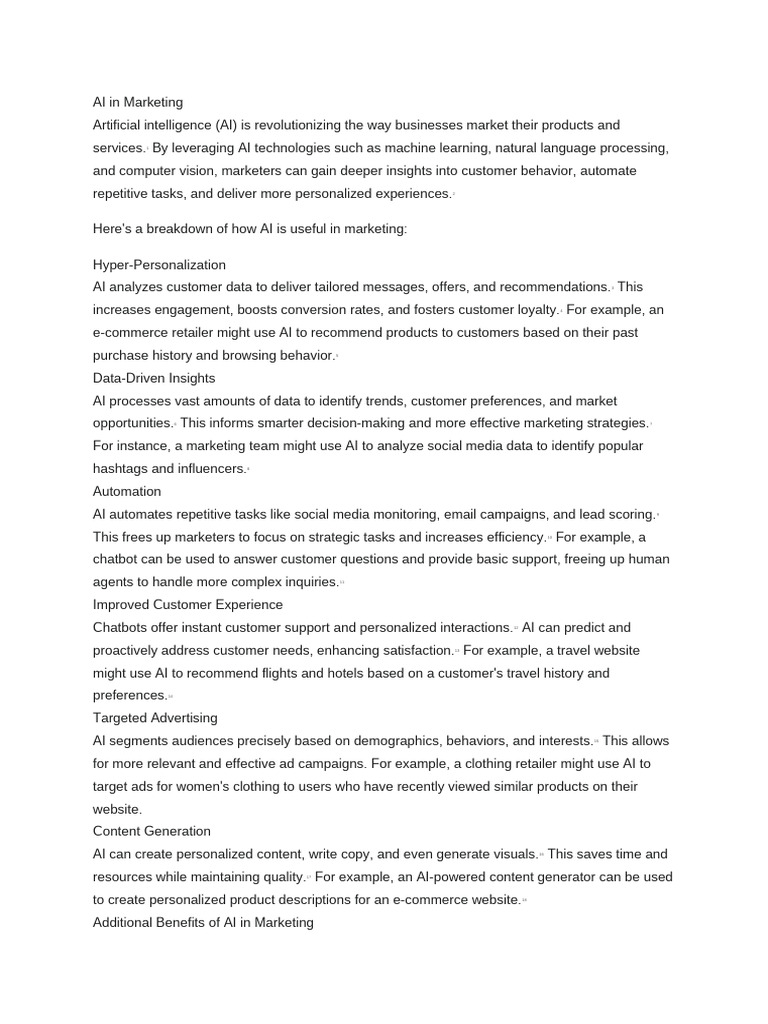 AI Transforming Marketing Strategies | PDF | Artificial Intelligence ...