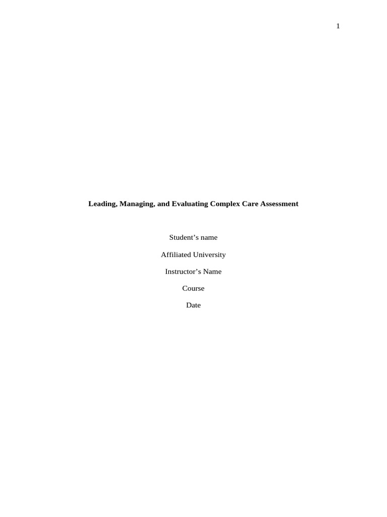 Complex Care Assessment of Diabetes Patient | PDF | Medical Ethics ...