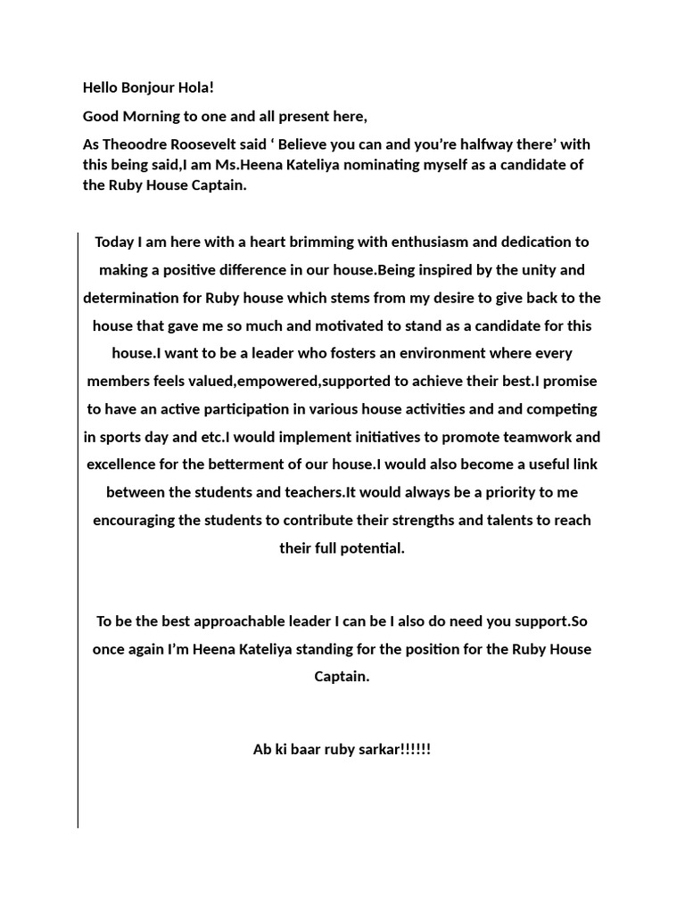 Speech Captain | PDF