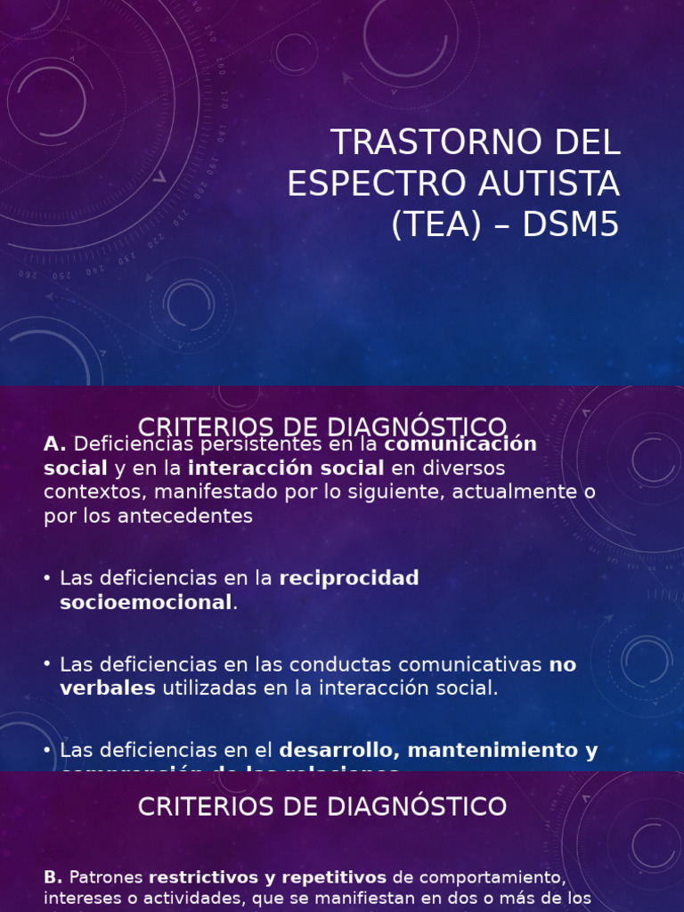 Criterios Diagnósticos TEA DSM-5 | PDF | Autismo | Ciencias del ...