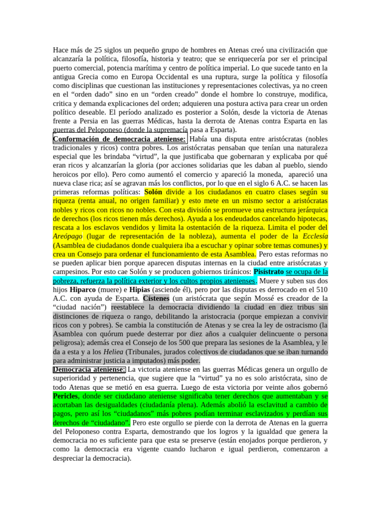 Evolución de la Democracia Ateniense | PDF | Atenas clásica | Democracia