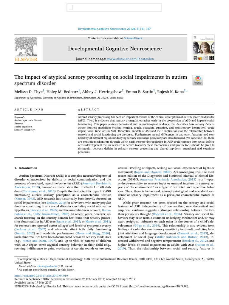 Sensory Processing & Social Impairments in Autism | PDF | Autism ...