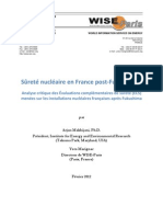 Resumé rapport : Sûreté nucléaire en France post-Fukushima  IEER - WISE