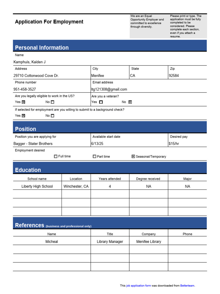 Job Application Form Guide | PDF | Employment | Labor