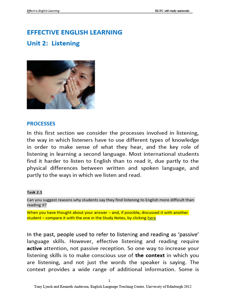 Effective Listening | PDF | English Language | Knowledge