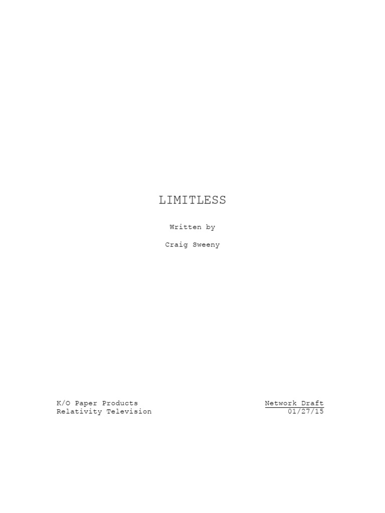 Limitless Season 1 Episode 1 Script | PDF