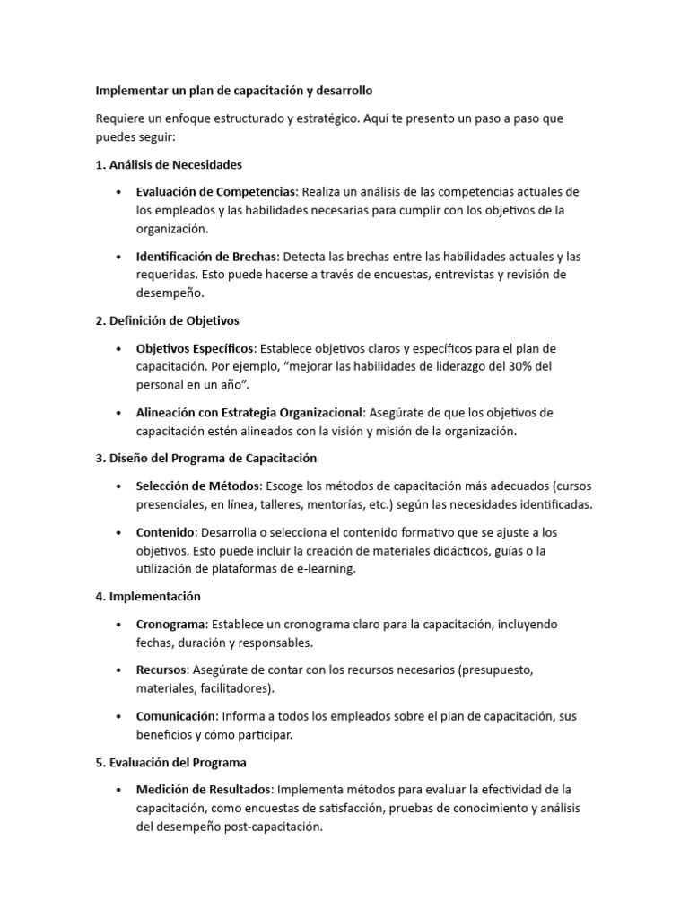 Plan de Capacitación Efectivo | PDF | Evaluación | Aprendizaje