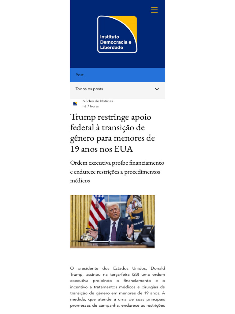 Trump Proíbe Transição de Gênero em Menores | PDF | Donald Trump ...