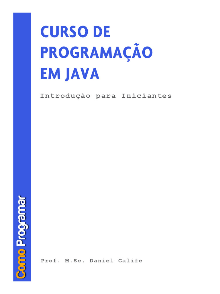 CURSO DE PROGRAMAÇÃO EM JAVA | PDF | Java (linguagem de programação ...