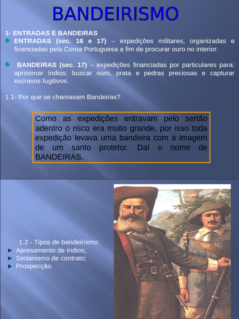 Tipos de Bandeirismo e Prospecção | PDF | Escravidão | Brasil