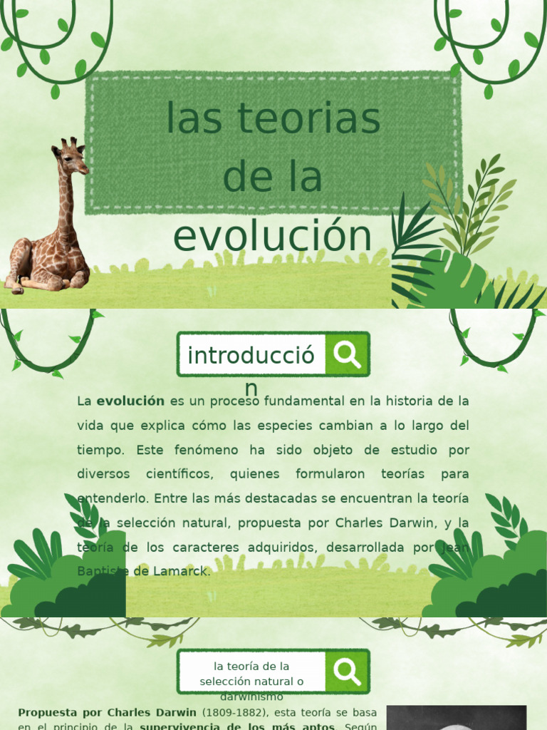 Teorías de la Evolución: Darwin y Lamarck | PDF | Seleccion natural ...
