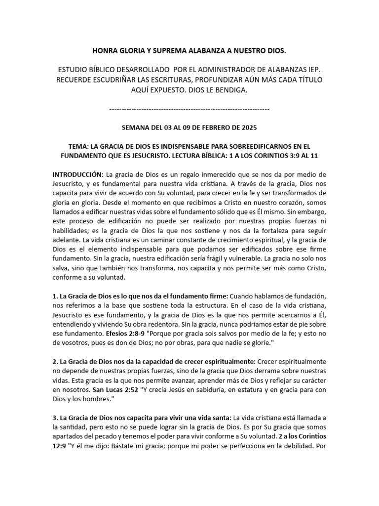 La Gracia de Dios en nuestra vida cristiana | PDF | Cristo (título ...