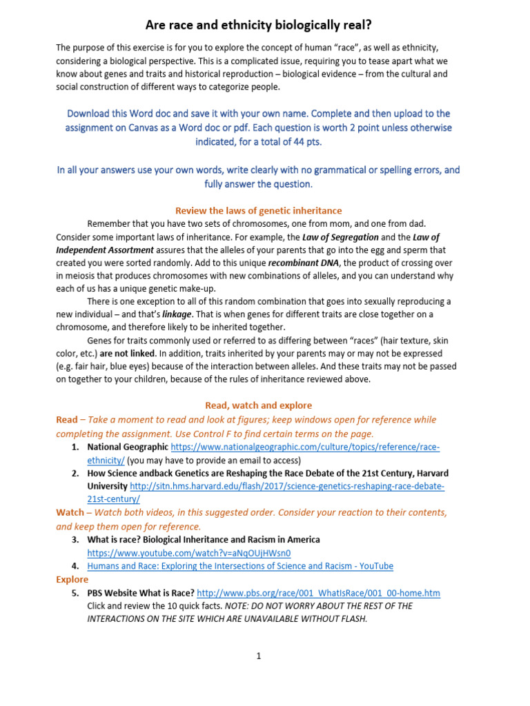 Are Race & Ethnicity Biologically Real 2 | PDF | Race (Human ...