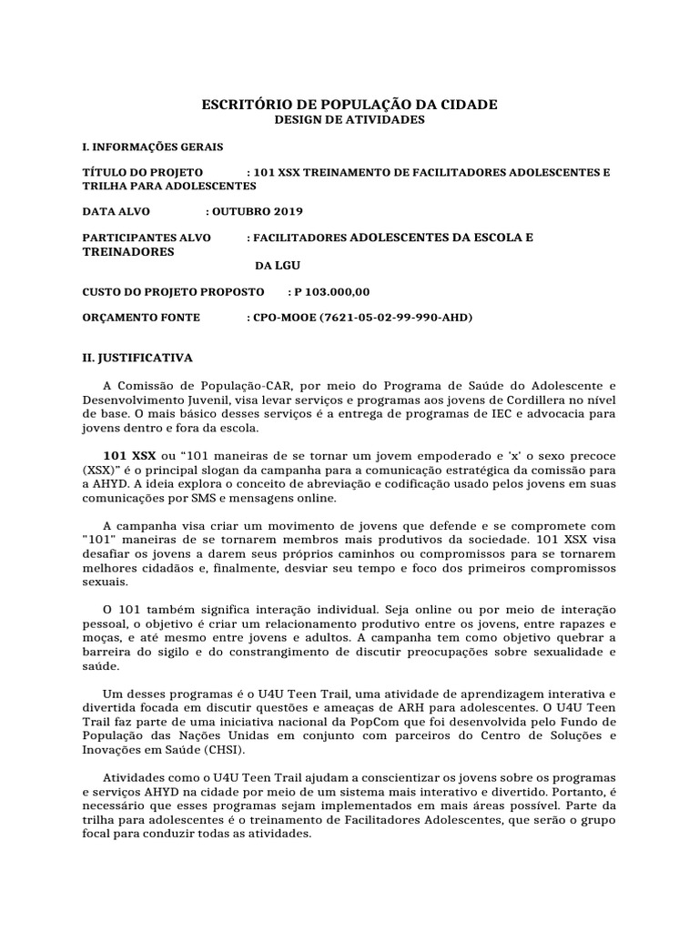 Design Da Atividade de Treinamento para Facilitadores Jovens U4U ...