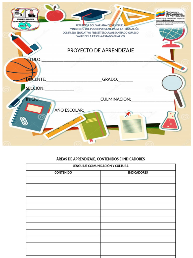 Proyecto de Aprendizaje Educativo | PDF