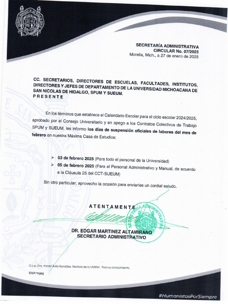 Circular 07 2025 | PDF