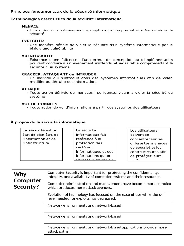 Principes de sécurité informatique | PDF | Sécurité | Sécurité des ...