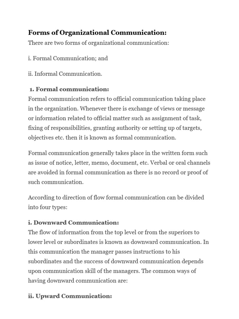 Formal vs Informal Communication Types | PDF | Communication | Information