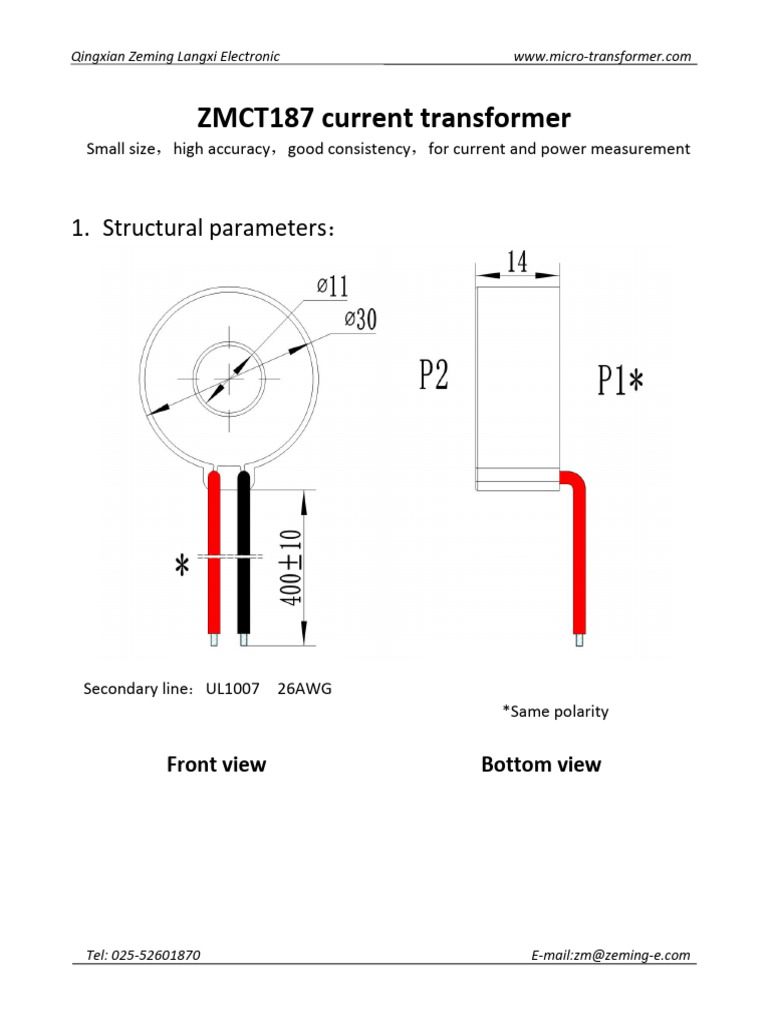 ZMCT187 Precision Current Transformer | PDF