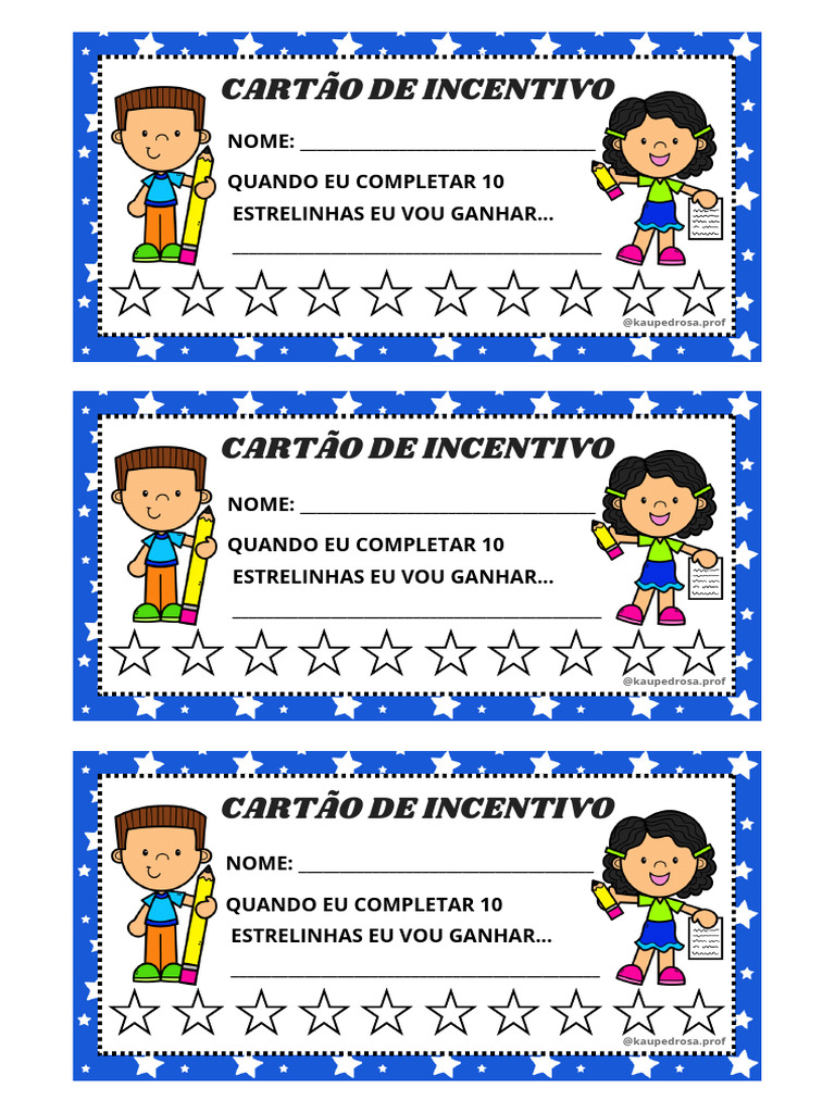 Cartão de Incentivo para Alunos | PDF