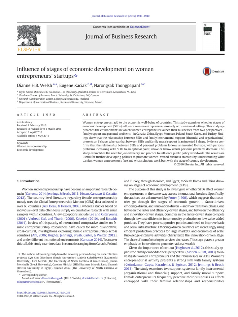 Economic Development's Impact on Women Entrepreneurs | PDF ...