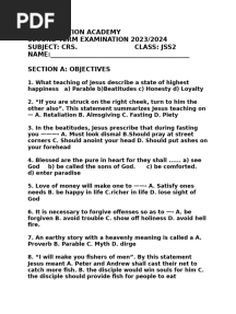 Jss2 2nd Term Crs Exam