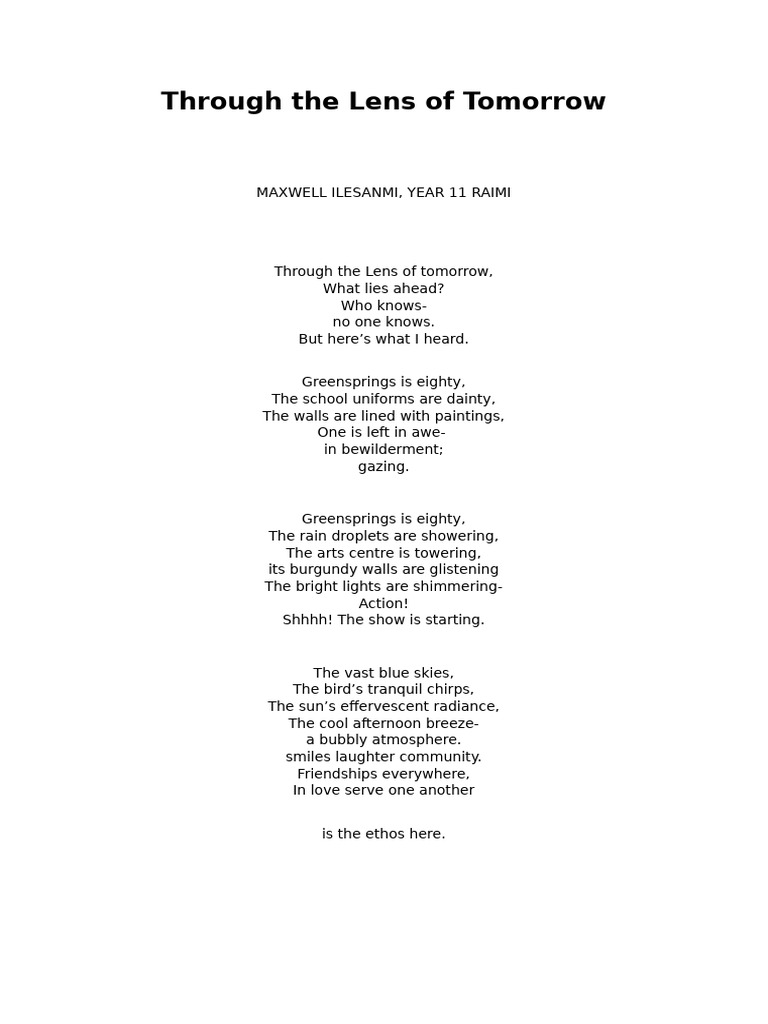 Through The Lens of Tomorrow PDF