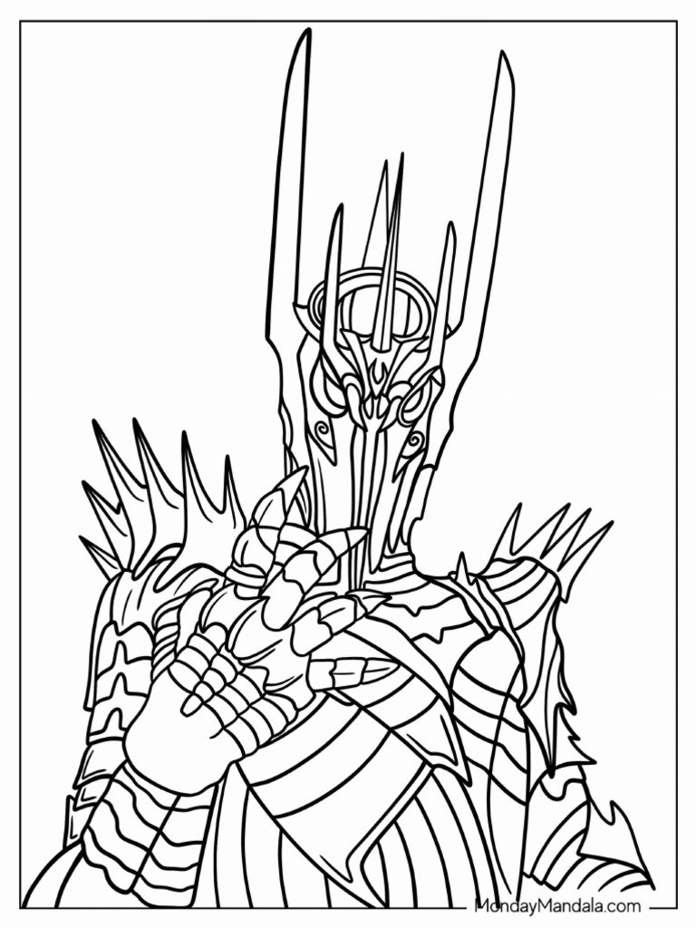 Dark Lord Sauron Coloring Sheet | PDF
