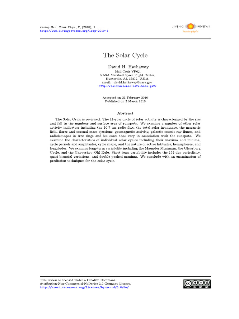 Solar Cycle | PDF