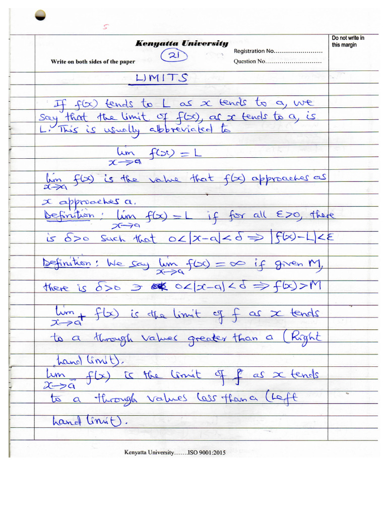 Calculus 1 LIMITS | PDF