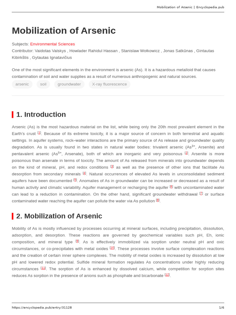 mobilization-of-arsenic-2 | PDF | Arsenic | Groundwater