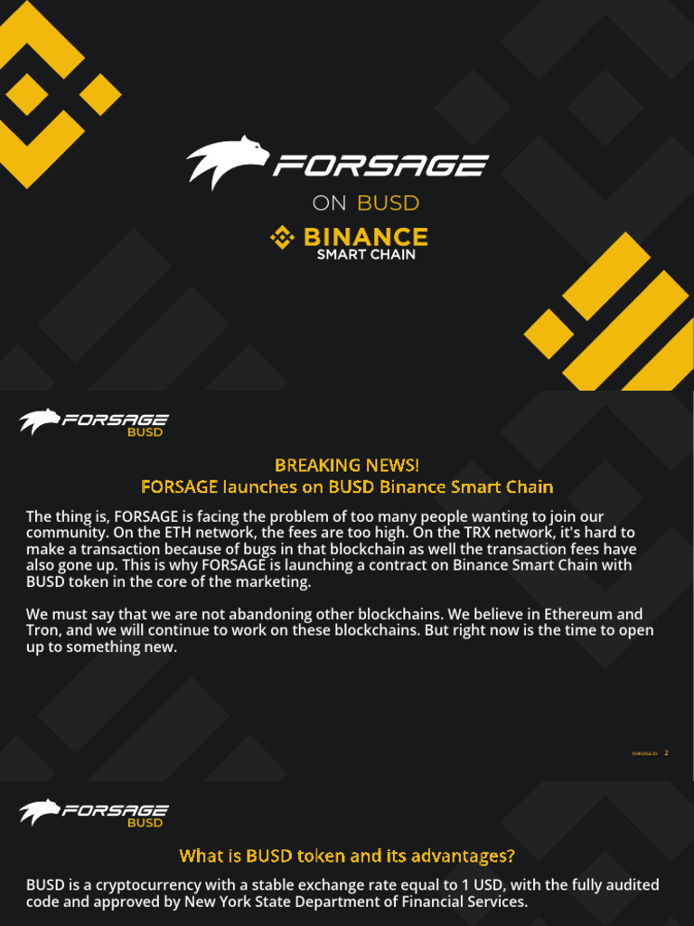 Forsage Launches on BUSD Binance Smart Chain | PDF | Cryptocurrency