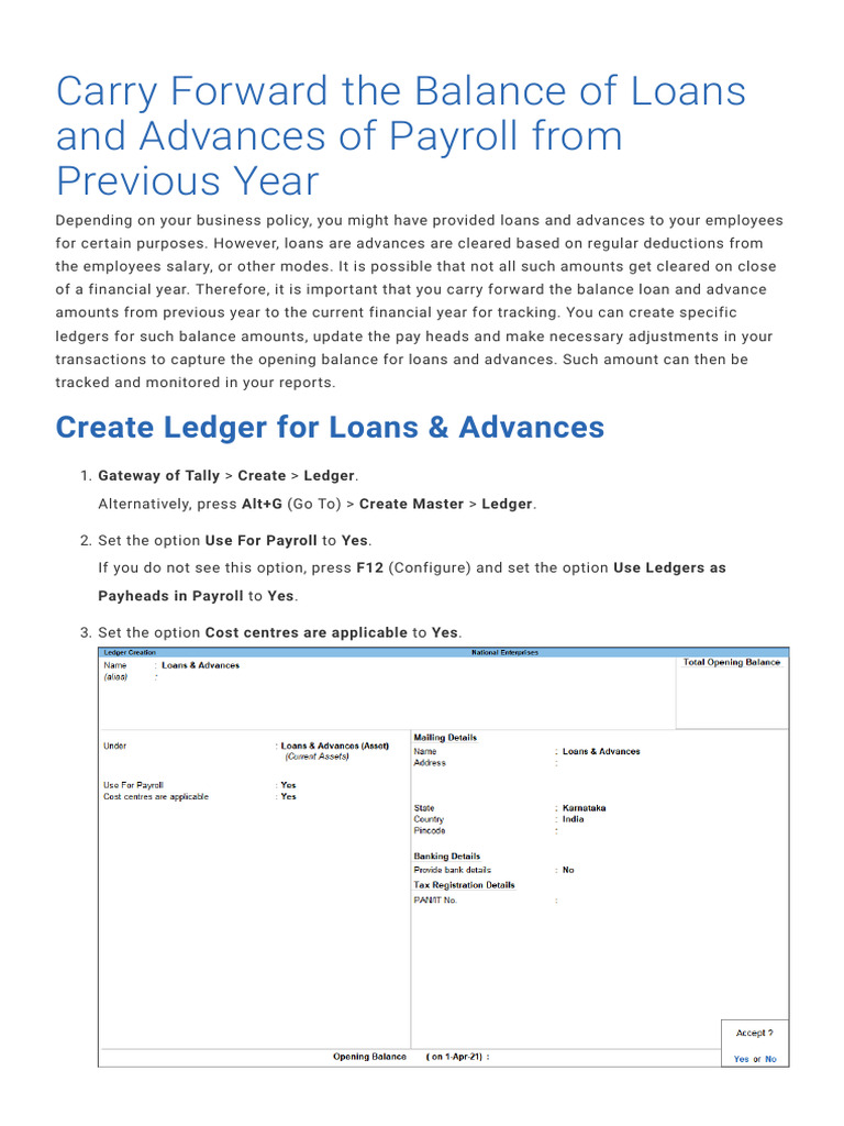 Manage Employee Loans in TallyPrime | PDF | Payroll | Paycheck