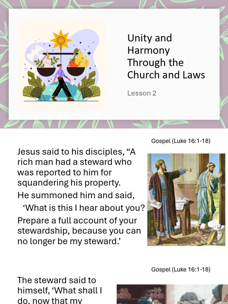 Lesson+2+-+Unity+and+Harmony+Through+the+Church+and+Laws | PDF ...