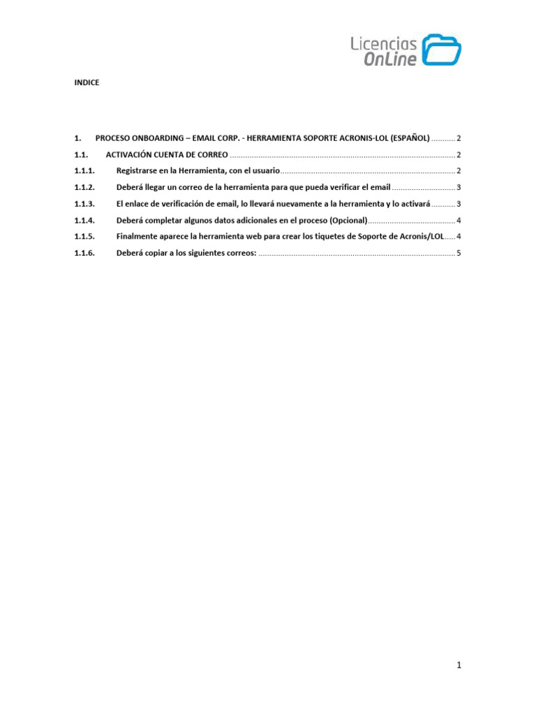 2024-05-23 Proceso Onboarding User Email Soporte Acronis V4 | PDF ...
