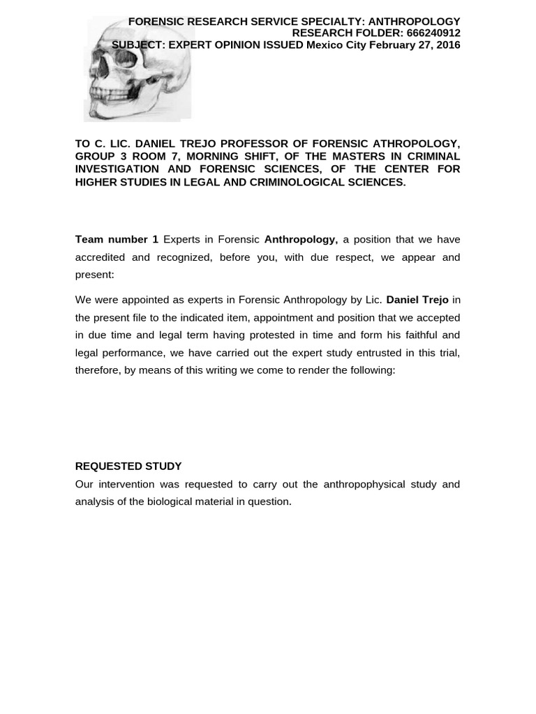 Forensic Anthropology Expert Opinion | PDF | Human Leg | Foot