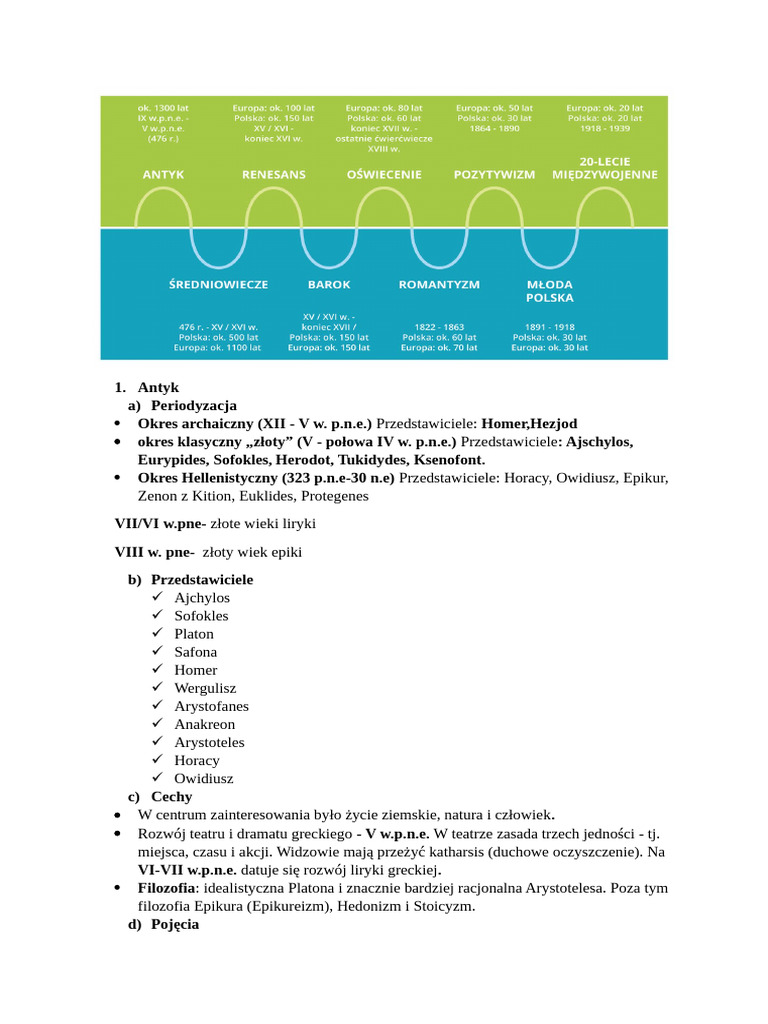 Epoki Literackie Polski | PDF