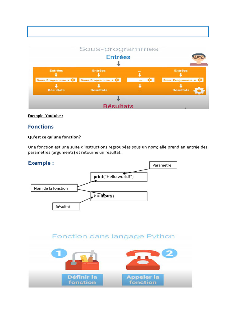 Fonctions en Python : Guide Complet | PDF | Programmation informatique ...