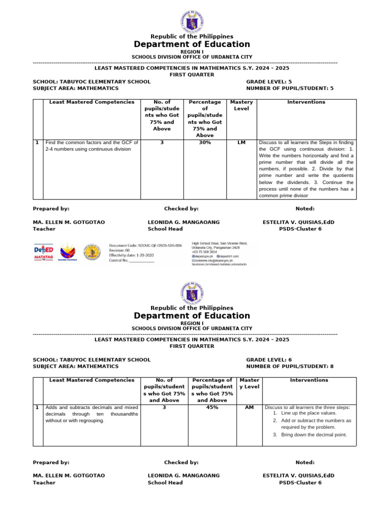 LMC MATH | PDF | Mathematics | Arithmetic