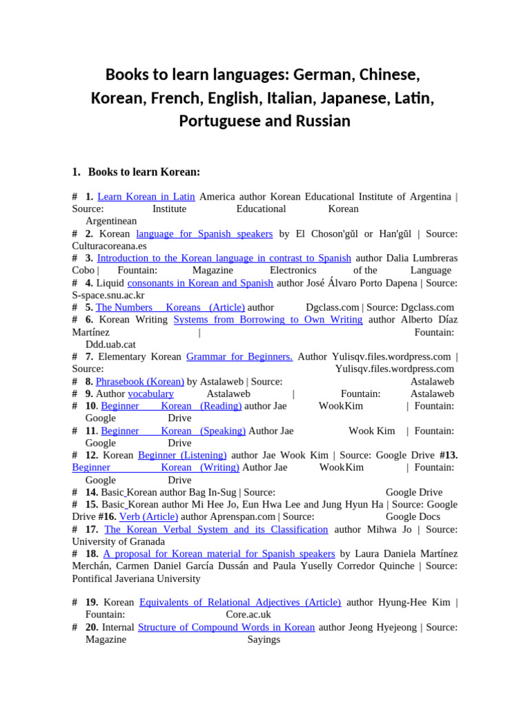Essential Language Learning Books | PDF | Japanese Language | Korean ...